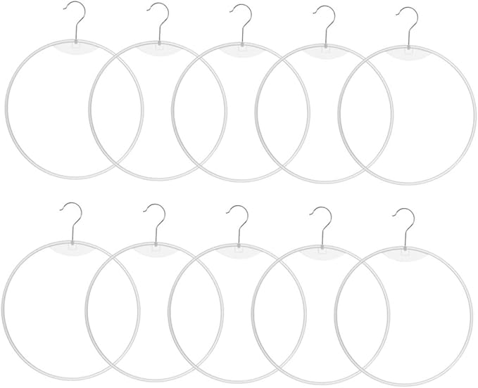 10pcs Round Briefs Hanger Rack for Closet Smooth Plastic Organizer for Swimwear Underwear and Scarves and Safe Design