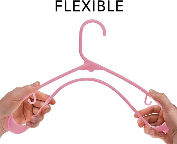 Sharpty Plastic Hangers Clothes Hangers for Clothing, Closet, Coats & Shirts - Durable & Space Saving - for Everyday Standard Use, Room Essentials & Basics - 60 Pack - Pink