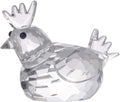 LONGWIN Crystal Animal Figurines Mini Glass Chicken Statues Home Table Decoration Ornaments Collectible