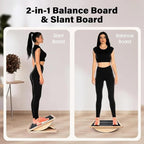 Saker 6-Angle Slant Board & Balance Board, Slant Boards for Exercise, Adjustable 40° Incline & Balance Board - 6-Angle Non-Slip Wooden Trainer for Squats, Calf Stretch, Stability Workouts