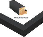 Egofine 6x8 Picture Frames Set of 4, Made of Solid Wood Covered by Plexiglass 4x6 and 5x7 with Mat or 6x8 whitout Mat, for Table Top Display and Wall Mounting Photo Frame Black