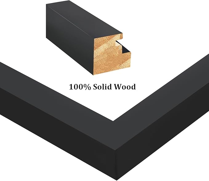 Egofine 8.5x11 Picture Frames Set of 4, Made of Solid Wood Covered by Plexiglass for Document,Diploma, Certificates and Degree, for Table Top Display and Wall Mounting Photo Frame Black