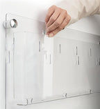 Displays2go Acrylic Brochure Rack, Wall-Mount, 4-Tiered, 12 to 24 Adjustable Pockets - Clear (2RP12CLR)