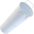 Umbrella Storage Bucket Metal Umbrella Stand Holder Decorative Vase Flowerpot Rack for Home Living Room Office Decor, approx.7.5x25.5cm/2.95x10.04in, White
