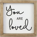 Joy Choice 8x8inch Kitchen Signs Wall Decor Farmhouse, You Are Loved Wooden Signs Personalized, Home Table Sign With Solid Wood Frame.