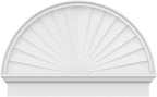 38"W x 25-3/4"H x 2-3/4"P Half Round Sunburst Architectural Grade PVC Combination Pediment