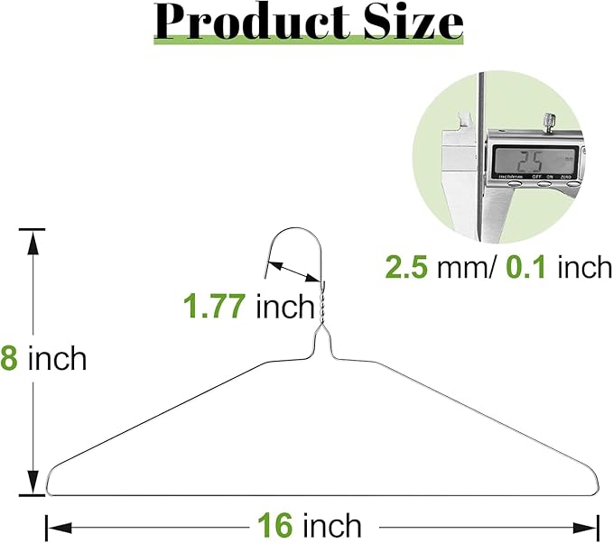 Wire Metal Clothes Hangers Bulk 150 Pack, 16 Inch 12 Gauge Standard Size, Slim Space Saving for Coat Suits Shirts Pants Skirts, Non Slip, Silver