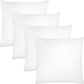 Covers & All Throw Pillow Inserts Only Pack of 4, Durable Soft Square 18 x 18 Inches 65 GSM Non-Woven Fabric with 15D Silicon Fiber Filling, Universal uses for Home Decor Office Indoor Outdoor