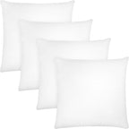 Covers & All Throw Pillow Inserts Only Pack of 4, Durable Soft Square 24 x 24 Inches 65 GSM Non-Woven Fabric with 15D Silicon Fiber Filling, Universal uses for Home Decor Office Indoor Outdoor