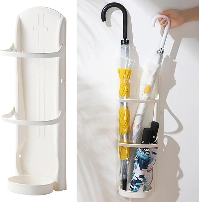 Umbrella Stand, Wall Mounted Umbrella Holder Rack Space Saving Organizer, Umbrella Rack Organizer for Hallway Home Office