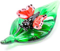 Tiny 2.16" Long Butterfly Figurine - Miniature Hand Blown Glass Butterfly Insect Colorful Crystal Animals Statue Decorative Collectible Figurines Décor Gifts