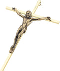 DCCXN Crucifix Wall Cross, Metal Catholic Hanging Cross Wall Decor - 10 Inch, Shiny Gold