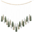 DrCor Sage Green Boho Tassel Garland – Neutral Wall Hanging for Living Room, Bedroom, or Reading Corner, Dorm Room or Entryway Decor, Baby Shower, Birthday Party or Cozy Farmhouse Decoration