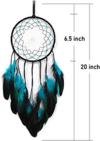 Blue Dream Catchers Handmade, Boho Traditional Circular Net for Wall Hanging Decor, Bedroom Kids, Home Decoration, Art Ornament Craft Gift