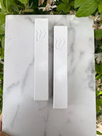 A&S Mezuzot Quartz Mezuzah Case with Engraved Shin Design Easy Peel and Stick Judaica Door Mezuza (Classic White, 6 inches)