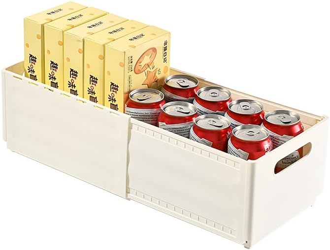 2 Pack Expandable Plastic Storage Boxes, Multi-Purpose Folding Organizer, Drawer Storage Divider For Bedroom, Kitchen And Snack Storage (L)