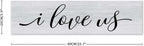 Rustic Wood Sign I Love Us Inspirational Quote Distressed Look Decorative Wooden Sign Vintage Wall Hanging Art Plaque Wall Decoration Home Decor for Farmhouse Room Door Porch Family Sign
