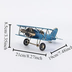 Jinglong Vintage Biplane Model Ornament Creative Metal Crafts Home Study Desktop Decoration Gift (Red)