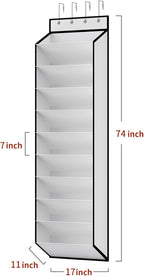 KEEPJOY 10 Tiers White Over Door Shoe Organizer Storage, Hanging Shoe Holder for Door with Large Deep Pockets, Fit 20-30 Pairs Shoe Rack for Sneakers, Boots. (White)