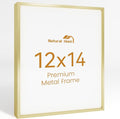 12x14 Aluminum Metal Picture Frame,Tempered Glass Gold Photo Frame 12x14 for Family Photo,Posters,Art,Document to Wall Mount Horizontally or Vertically