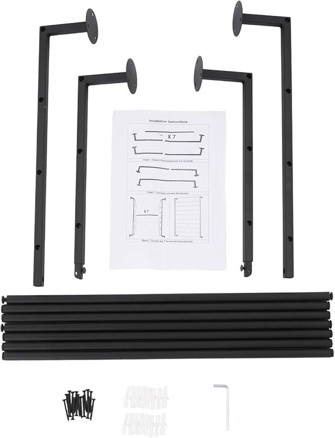 Scarf Organizer, Hijab Organizer, 7 Tier Wall Mounted Ribbon Rack, Ties Silk Scarves Towels Storage Multifunctional Metal Rack, Wall Shelf for Clothing Store, Flower Shop, Home