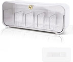 Socks Underwear Drawer Organizer, 5 Cell Compartments Acrylic Wall Mount Storage Boxes, Self-Adhesive Switchable Drawer Organizer for Socks, Lingerie, Ties, Cosmetic, Kitchen Spice(White)