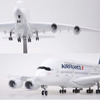 1:160 Scale Diecast Airplane Model with Light, Large Resin Aircraft Replica for Collection & Display, White