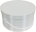 Sarah's Hat Boxes Classic White Hat Box – 8.75" x 4.5" (Dia. x Ht.) Handmade in USA – Odorless Non-Toxic Adhesive, Cording Handle – Premium Storage for Hats & Accessories