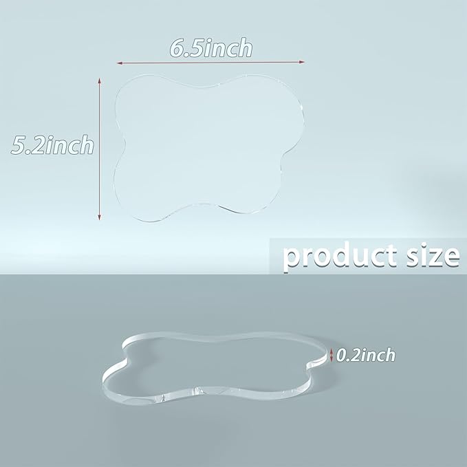 2 PCS Acrylic Coasters Decorative Plates, Irregular Bar Drink Coaster, Drink Coaster for Coffee Table, Clear Coaster for Home Office Desk, Accessory for Desktop Protection, Cloud-Shaped