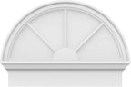 26"W x 19-3/4"H x 2-3/4"P Half Round 3 Spoke Architectural Grade PVC Combination Pediment