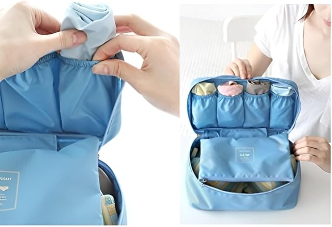 vanki 1 pc Portable Travel Drawer Dividers Closet Organizers Bra Underwear Storage Bag,Navy Blue