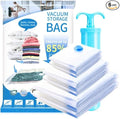 Vacuum Seal Storage Bags with Hand Pump, 6 Large Bags, Space Saver Bags for Clothes and Blankets, 85% More Storage