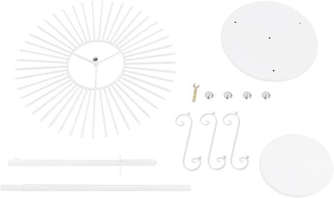 Scarf Display Stand 45-Arm Scarf Holder Organizer Freestanding Scarf Hanger 360° Rotating Rack for Home and Clothing Store (White, 45 Rods)