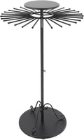Scarf Display Stand, Commercial Hijab Organizer with 30 Rods, 360°Rotation Scarf Holder Display Rack Organizer for Boutique Retail Store, Apartment, Home Use (Black, 27.6'')