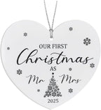 Our First Christmas as Mr & Mrs 2025 Ornament, Expecting Couple, Promoted to Grandparents Gift, Engagement Gift for Couples, First Married Christmas