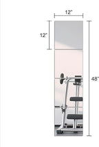 Ruomeng Full Length Wall Mirror Tiles, 12" x 12" x 4Pcs Frameless Wall Mounted Mirror Glass Wall Mirror for Home Gym, Door, Bedroom, Living Room