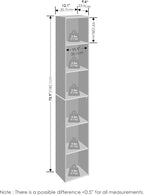 Furinno Cubicle 6-Tier Closet Organizers and Storage, Closet Organizer, Open Shelf Closet Storage, for Wardrobe, Bedroom, Living Room, Amber Pine
