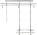 ClosetMaid ShelfTrack Wire Closet Organizer System, Adjustable from 2 to 4 Ft., With Shelves, Clothes Rods, Hardware, Durable Steel, White