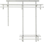 ClosetMaid ShelfTrack Wire Closet Organizer System, Adjustable from 2 to 4 Ft., With Shelves, Clothes Rods, Hardware, Durable Steel, White