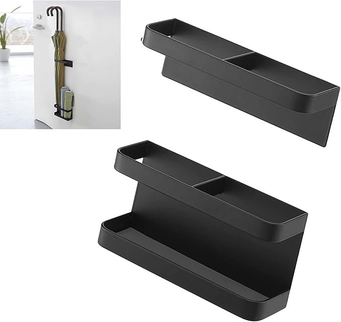 Umbrella Stand Holder Indoor, Magnetic Space Saving Umbrella Stand No Punching, Durable Height Adjusting Wall Mounted Umbrella Holder Rack for Hotel Hallway for Home Office(Black)