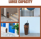 PRETYZOOM Wooden Umbrella Stand with Cane and Fan Storage Vintage Style Organizer for Entryway Natural Wood Design Capacity Space-Saving Home
