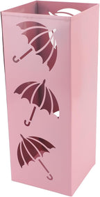 SIXRUN Metal Umbrella Holder Umbrella Stand Bucket Compact Space Saving Heavy Duty Anti Tip Over Iron Construction Powder Coated Rainproof Rust Hollow Design for Quick Drying