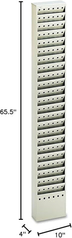 Safco Products 4322GR Steel Magazine Rack, 23 Pocket, Light Gray,65.5"x10"x4"