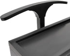 Wood Suit Valet Stand for Men, Clothes Organizer with Drawer, Accessory Tray, and Trouser Bar, Freestanding Suit Stand for Bedroom and Closet Organization, Black