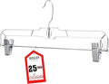 DEILSY™ Skirt Hangers Pants Hanger with Clips Hanger Shorts Clear Plastic Clothes with 2-Adjustable Clip Non-Slip Clothes Perfect for Pant, Pack of 25