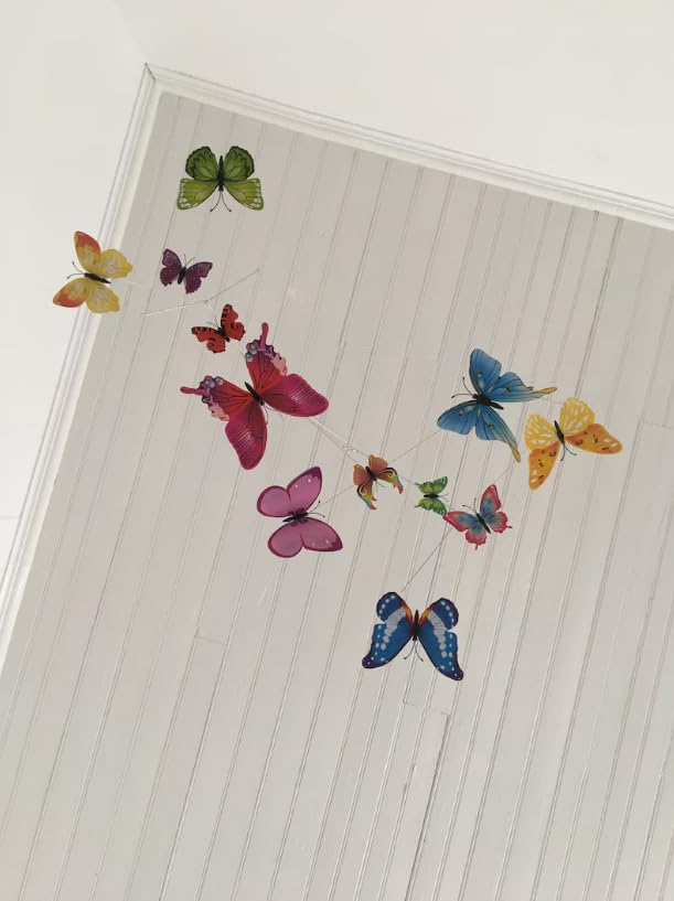 Colorful Butterfly Hanging Mobile, Decorative Lightweight Ceiling Accent for Room Decor