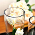 WGVI Quality Thick Weighted Clear Cylinder Glass Vases, 3" W x 12" H, Skinny Bud Vase Floral Bouquet Flower Arrangements Storage Container Candle Holders Decorative Accents, Bulk Wholesale, 18 Pieces