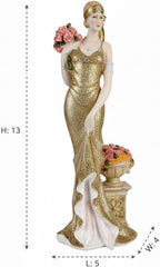 Comfy Hour Glamour Elegance Victorian Style Lady Collection (Slim Lady Holding a Bunch of Flowers)