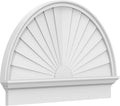 38"W x 25-3/4"H x 2-3/4"P Half Round Sunburst Architectural Grade PVC Combination Pediment