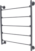 Wall Mounted Scarf Rack, 5-Tier Metal Scarves Towels Rack Wall Display Silk Ribbon Storage Organizer Black Hijab Hanger for Flower Shop Retail Store (Black)